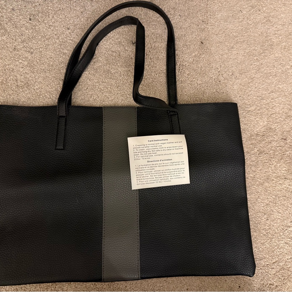 Vince Camuto Black and Gray Tote Bag